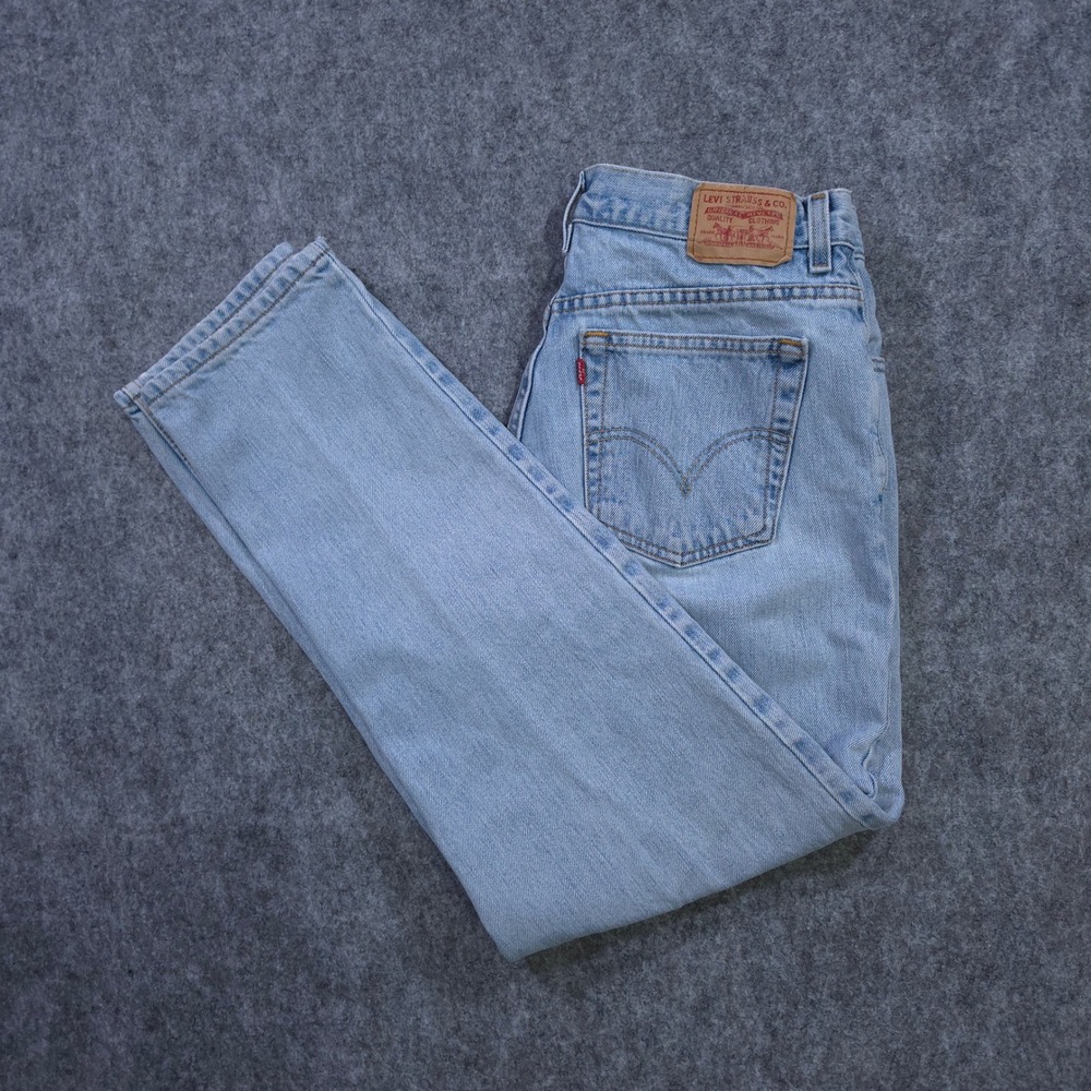 Women Levis 550 Relaxed Tapered LightWash Denim Jeans  100% Cotton 14M 32x30 y2k